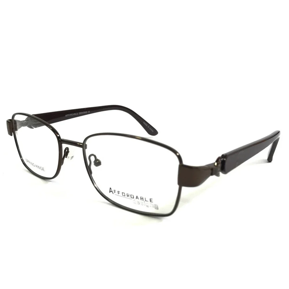 Affordable Designs Eyeglasses Frames MARGE BROWN Rectangle Wire Rim 53-18-135